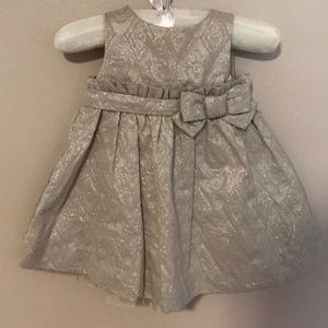 Baby Gap 3/6 month metallic dress beige & silver